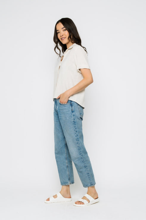 Nina-Roll Cuff Short Sleeve Shirt